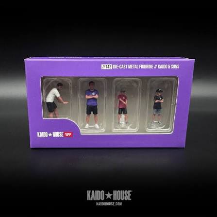 Kaido Sons Figures Set Kaido House 1:64 die-cast metal 4 figuras caja morada