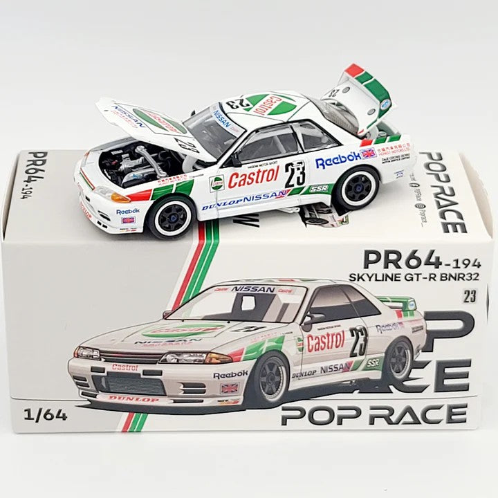 Pop Race PR64-194 Nissan Skyline GT-R BNR32 Castrol #23