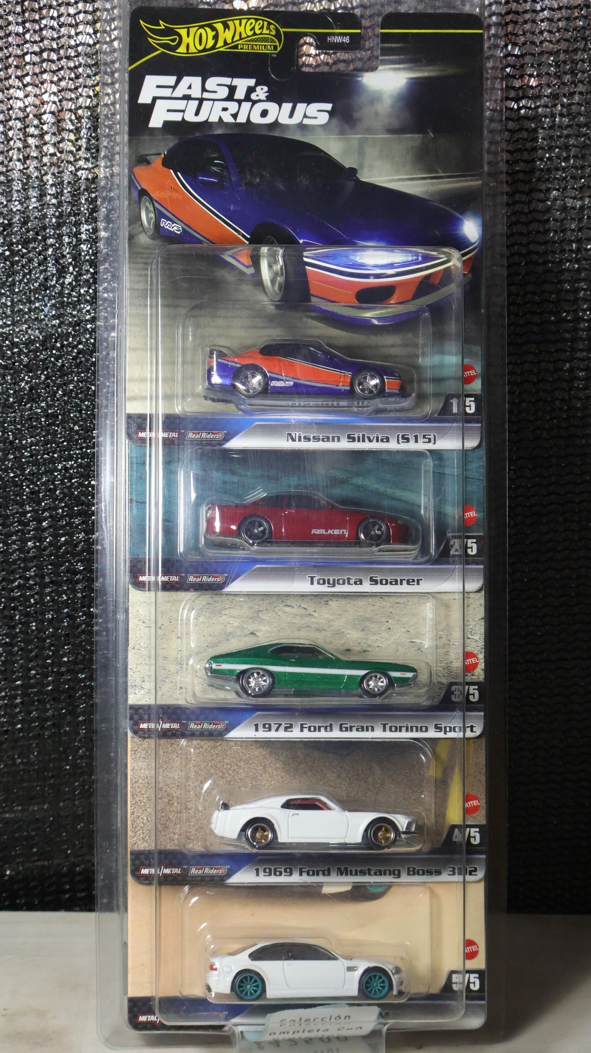 Protector Hotwheels para coleccion de 5 carros premium