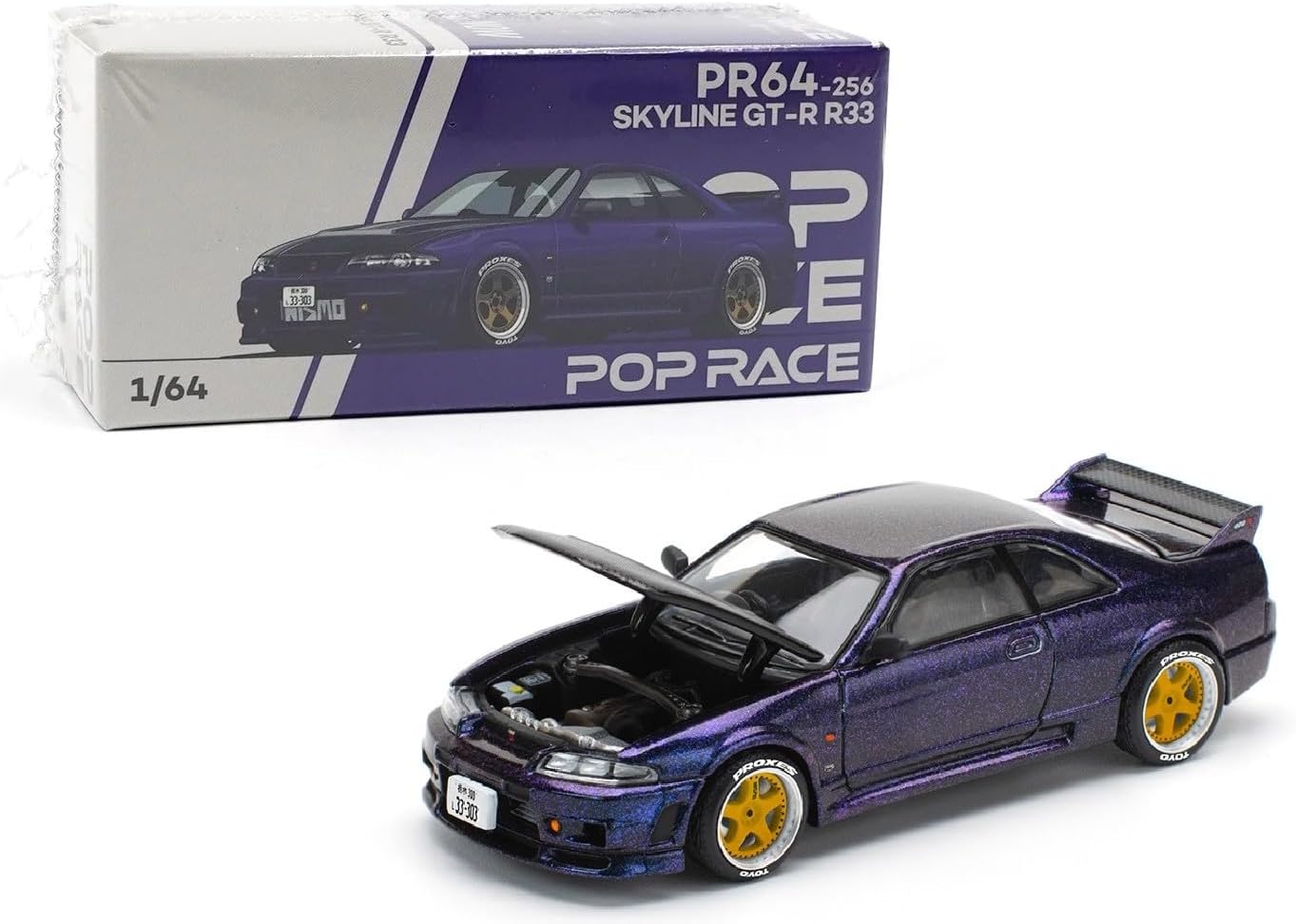 Pop Race PR64-256 Nissan Skyline GT-R R33 Purple