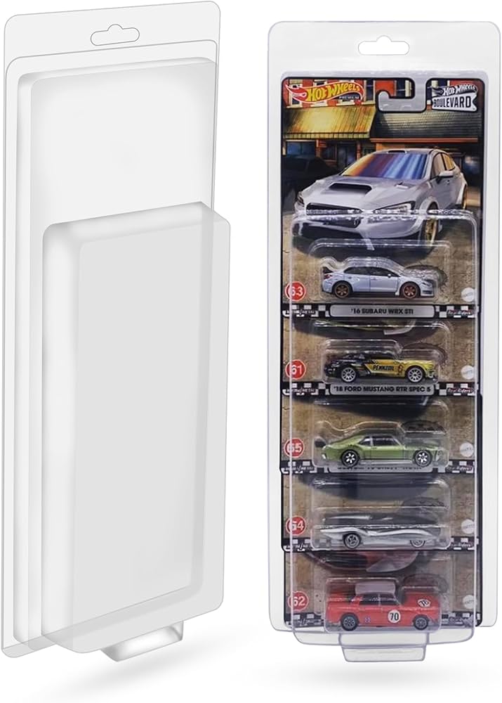 Protector Hotwheels para coleccion de 5 carros premium
