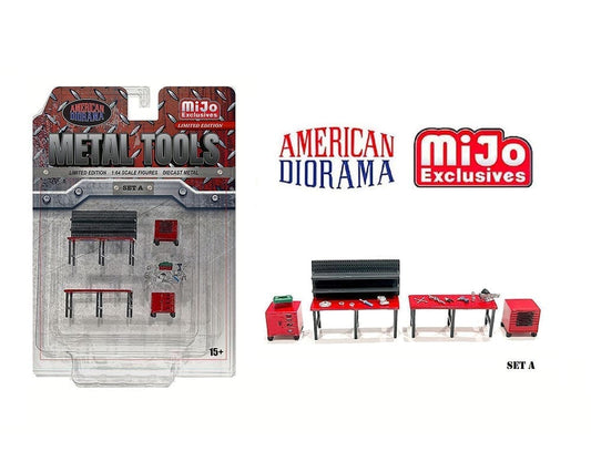 Metal Tools Set A American Diorama MiJo Exclusives 1:64 accesorios taller die-cast