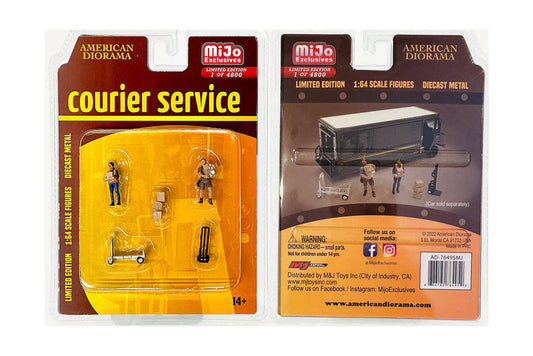 Courier Service American Diorama MiJo Exclusives 1:64 figuras repartidores con paquetes