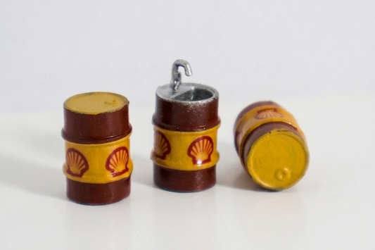 Set de 3 barriles Shell en miniatura escala 1:64 para diorama