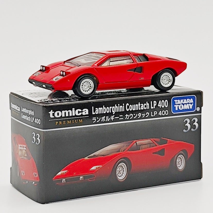 Tomica Premium No. 33 Lamborghini Countach LP 400 rojo con caja