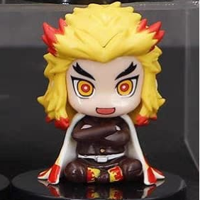 Figuras de Kimetsu No Yaiba sentados con base