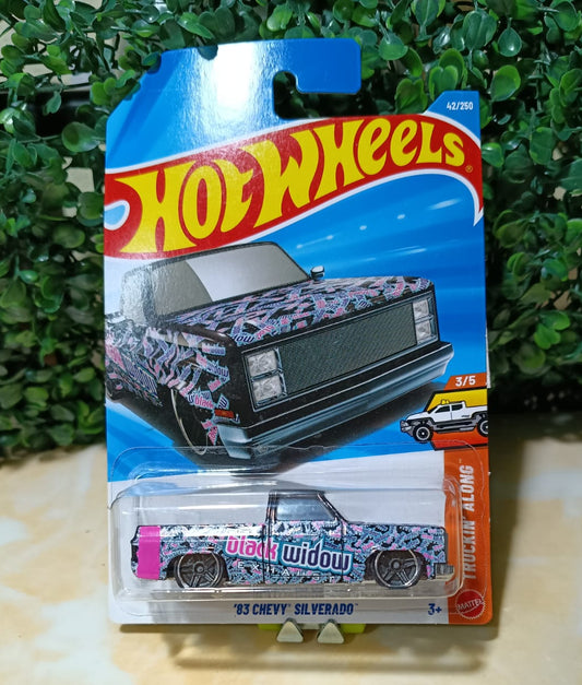 Hot Wheels '83 Chevy Silverado Black Widow - Truckin' Along
