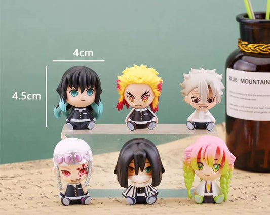 Figuras de Kimetsu No yaiba 4.cm sentados