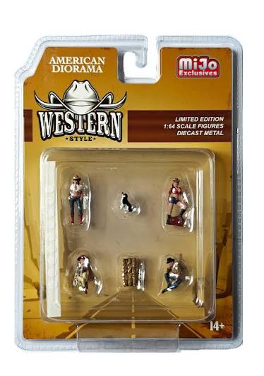 Western Style American Diorama MiJo Exclusives 1:64 figuras vaqueros die-cast