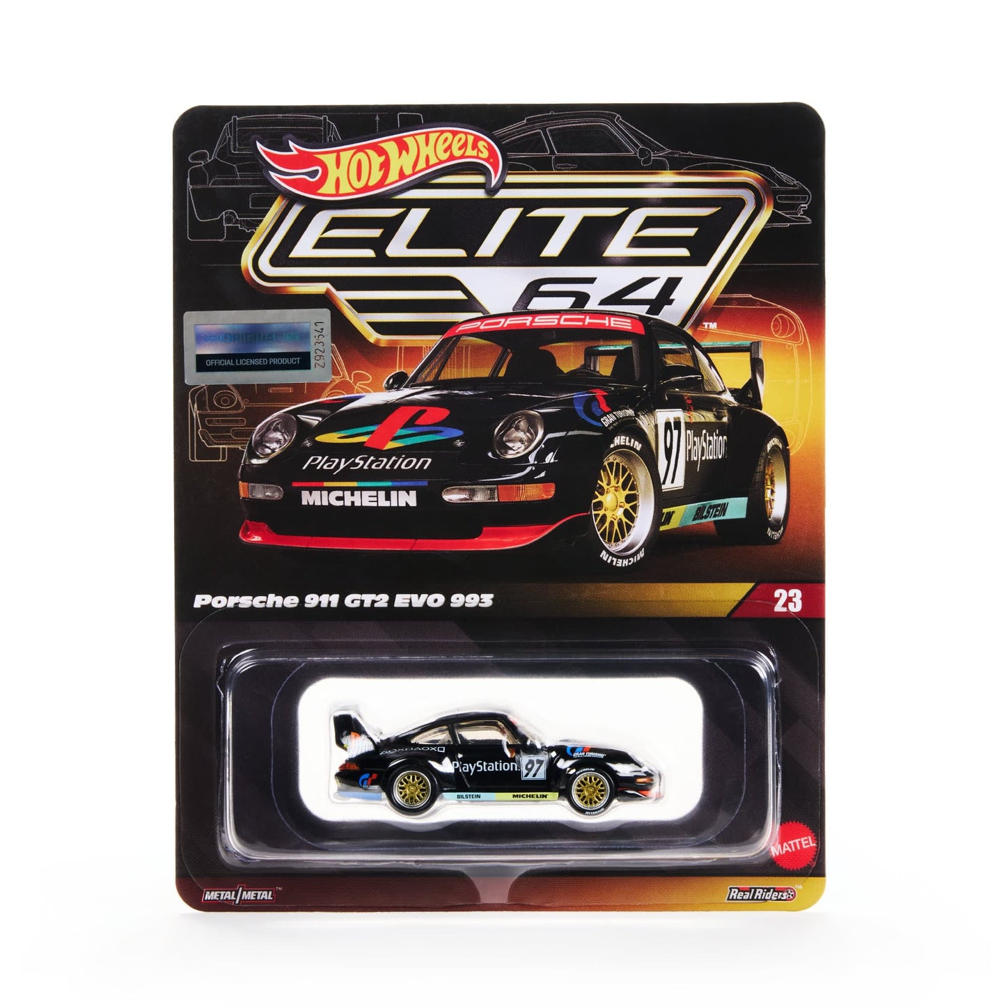 Porsche 911 GT2 EVO 993 PlayStation - Hot Wheels Elite 64 #23