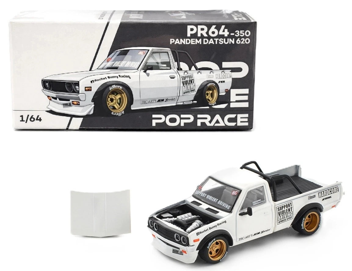 Pop Race PR64-350 Pandem Datsun 620 – White