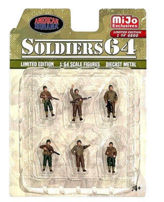 Soldiers 64 American Diorama MiJo Exclusives 1:64 6 figuras soldados die-cast